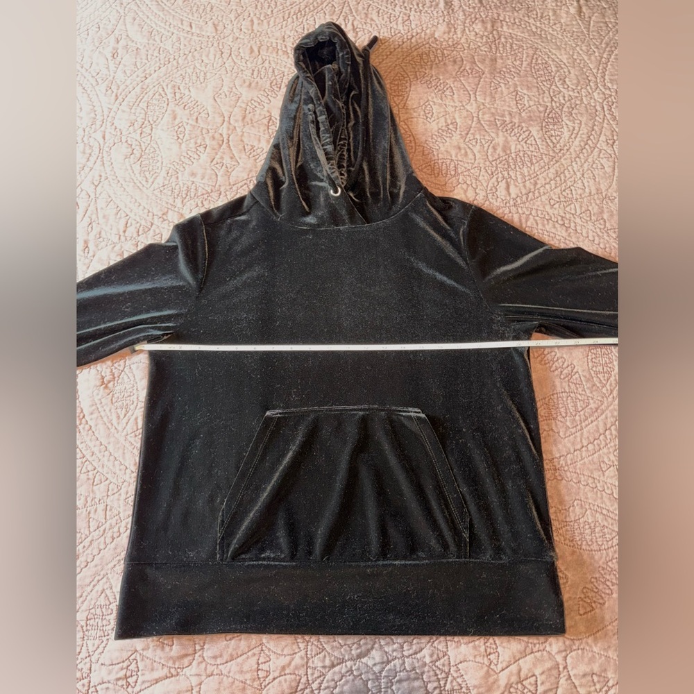 By Stacy London Velvet Black Hoodie - Picture 6 of 13